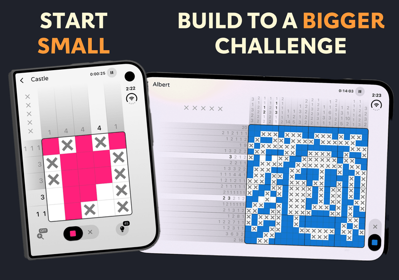 Pixelogic on the iPhone Duo's cover screen and unfolded display
