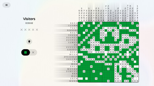 Nonogram puzzle titled 'Visitors'