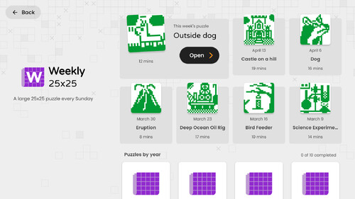 Pixelogic daily puzzle archive